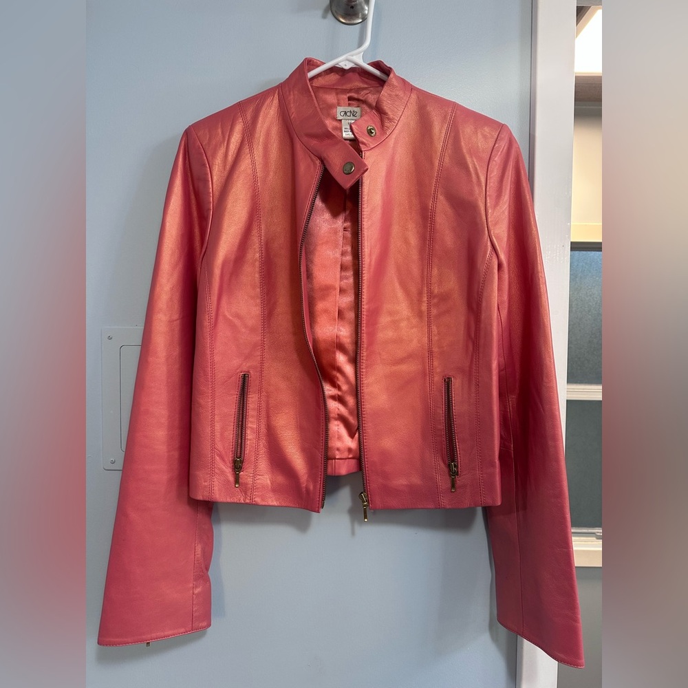 Cache Leather Coral Jacket